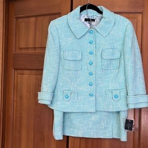 Blue/White Skirt Suit Sz 12